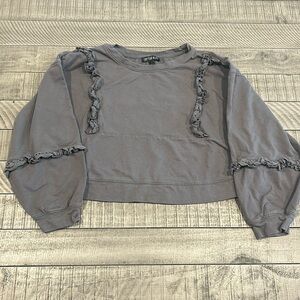 Girls size small 8/10 cotton bleu sweatshirt grey top